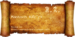 Mantsch Kürt névjegykártya